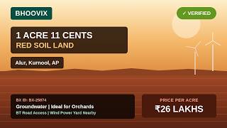 1.10 Acres Red Soil Agricultural Land for Sale – Alur, Kurnool District, Andhra Pradesh | ₹26 Lakhs | BHOOVIX BX-25874 agriculture land for sale